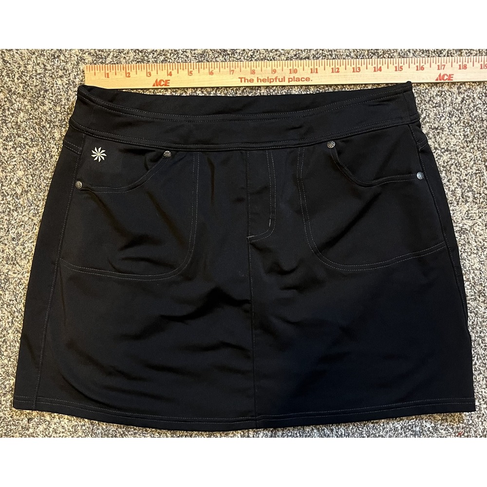 Athleta Skort Womens Medium Tall Black Athletic Running Walking Stretch Pockets‎ - Picture 7 of 8